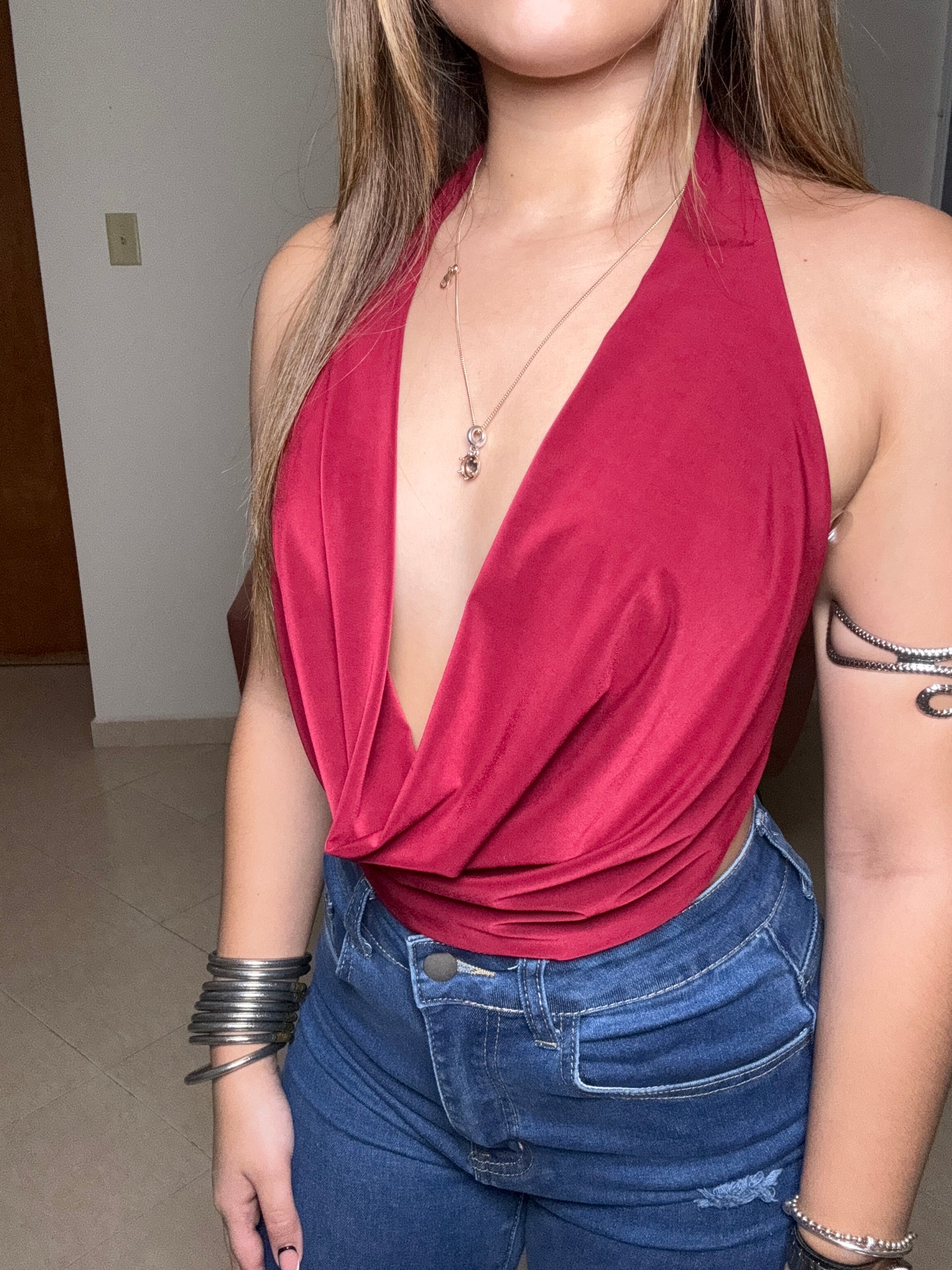 Halter Burgundy Top