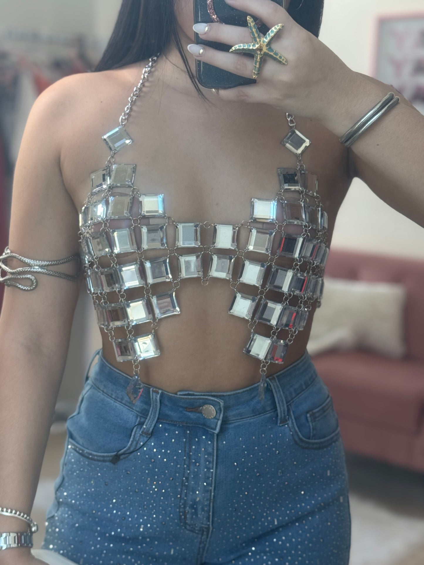 Silver Diamond Top