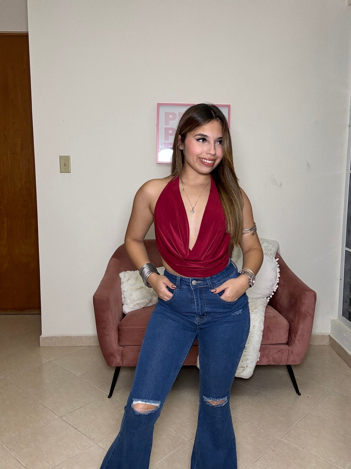 Halter Burgundy Top