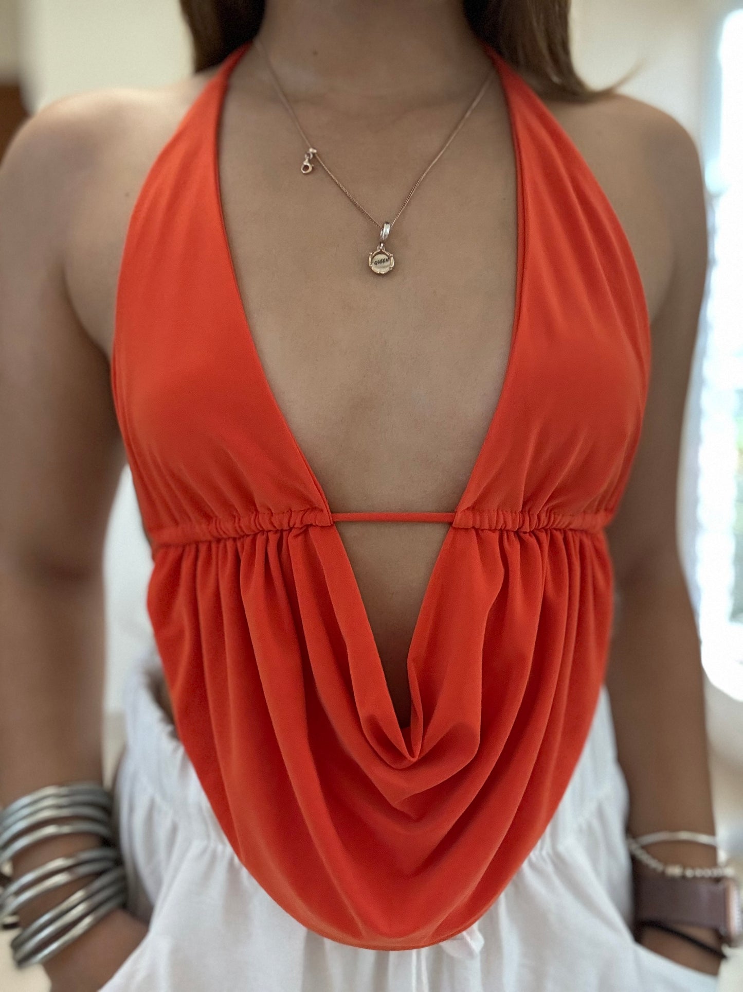 Orange Halter Top