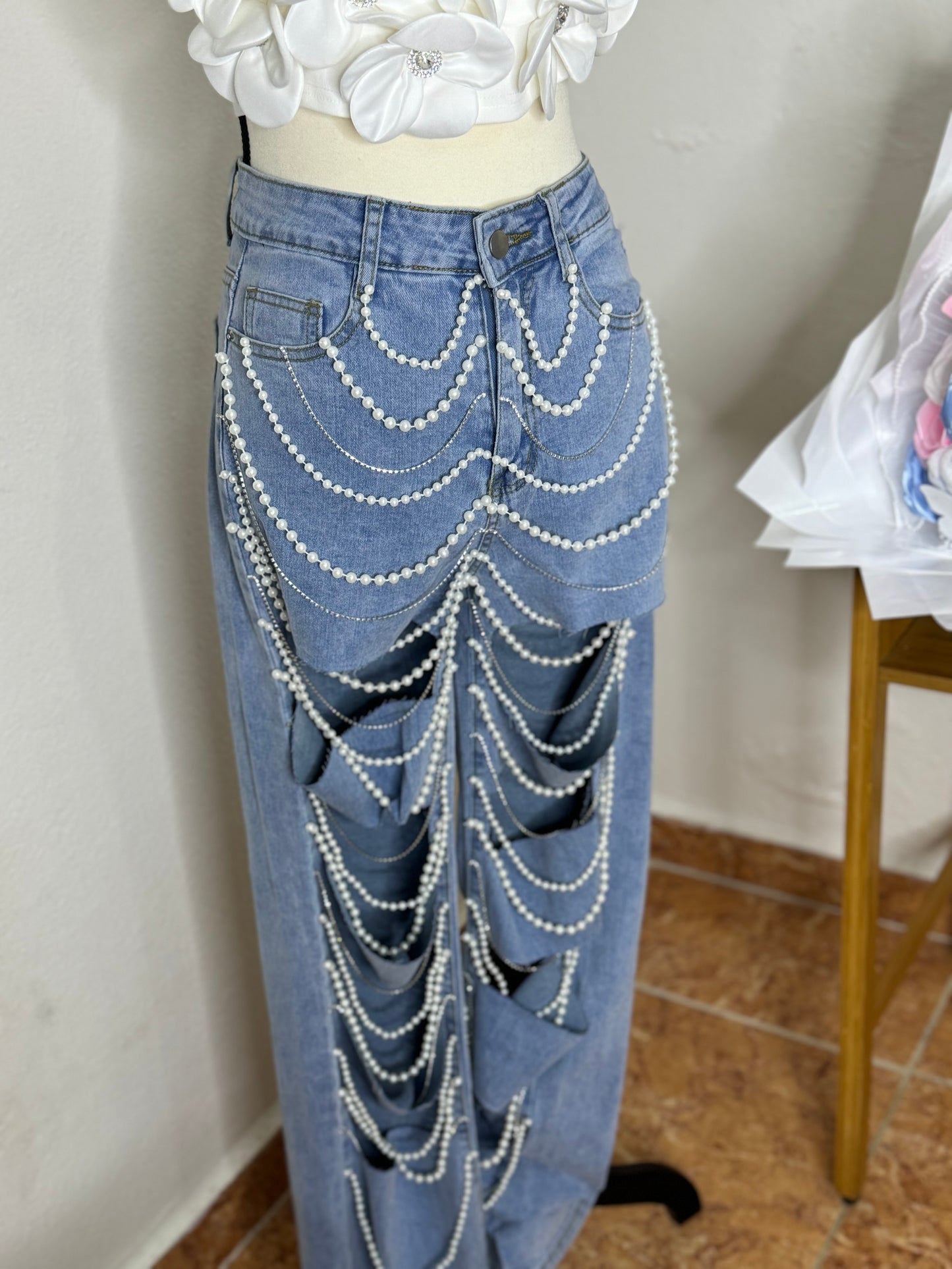 Pearl Denim Bottom