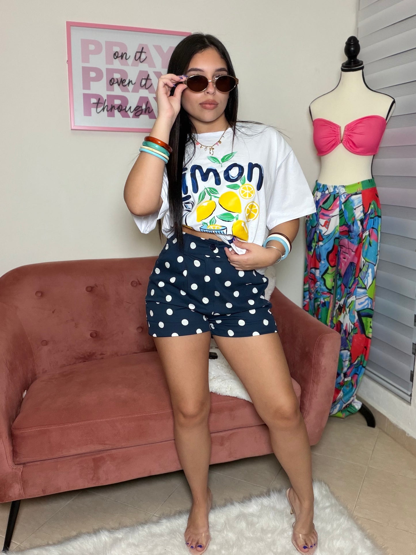Blue Polka Short