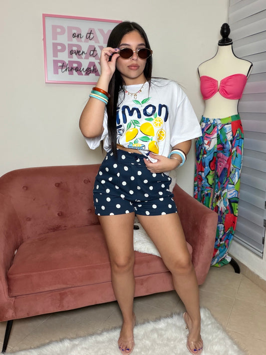 Blue Polka Short