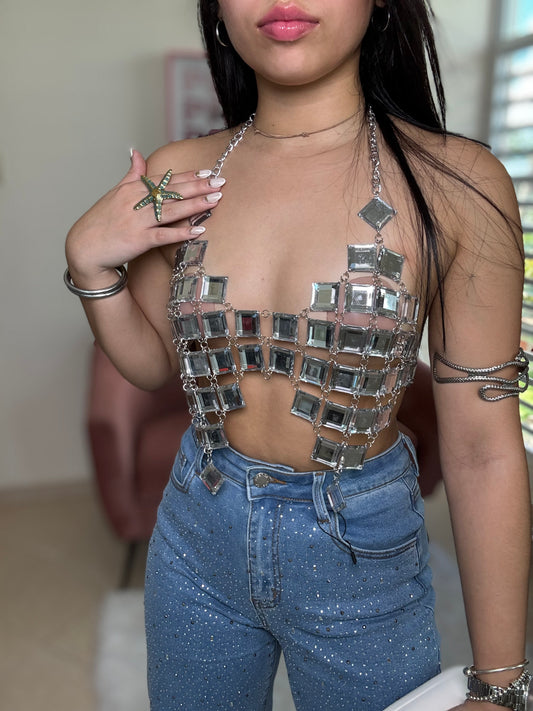 Silver Diamond Top