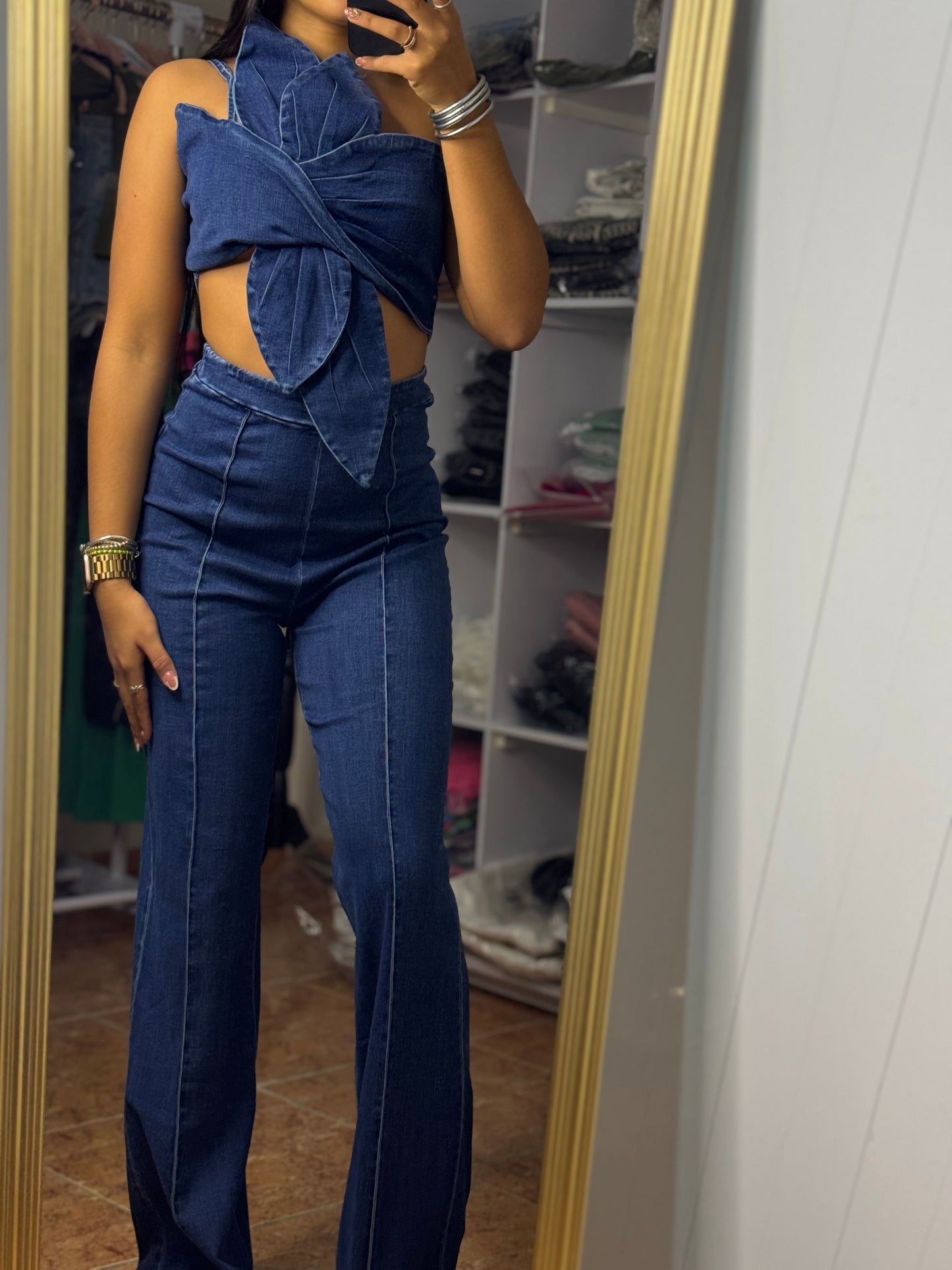 Rose Set in Denim