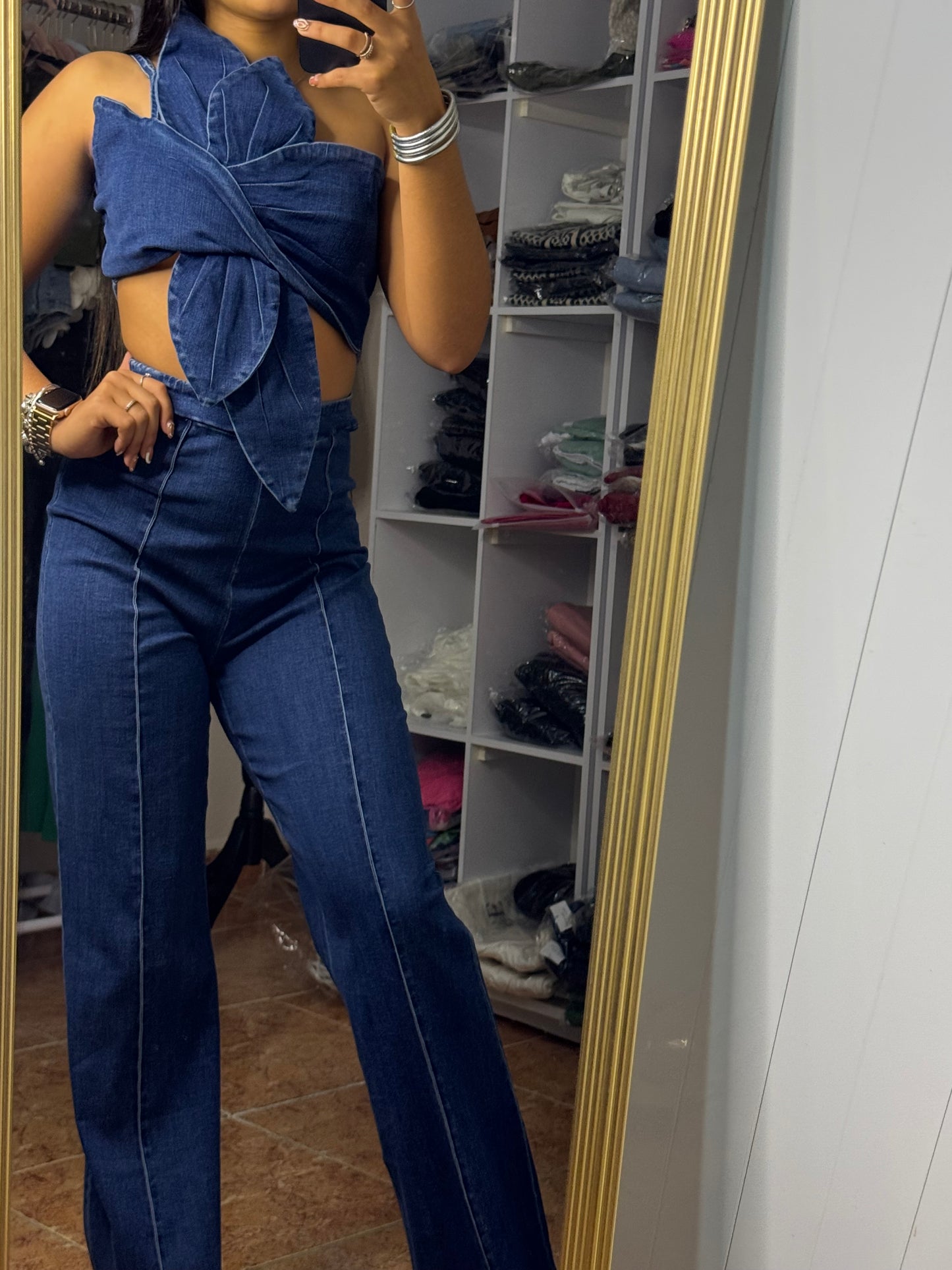 Rose Set in Denim