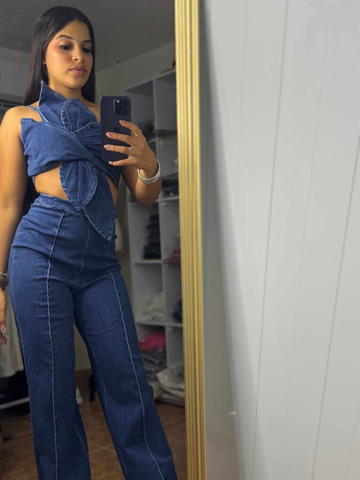 Rose Set in Denim