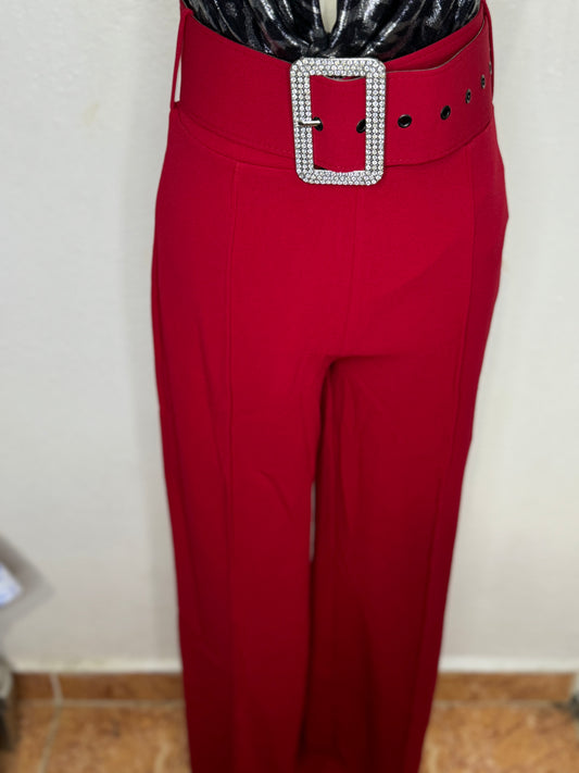 Elegant Bottom with Belt (Red)