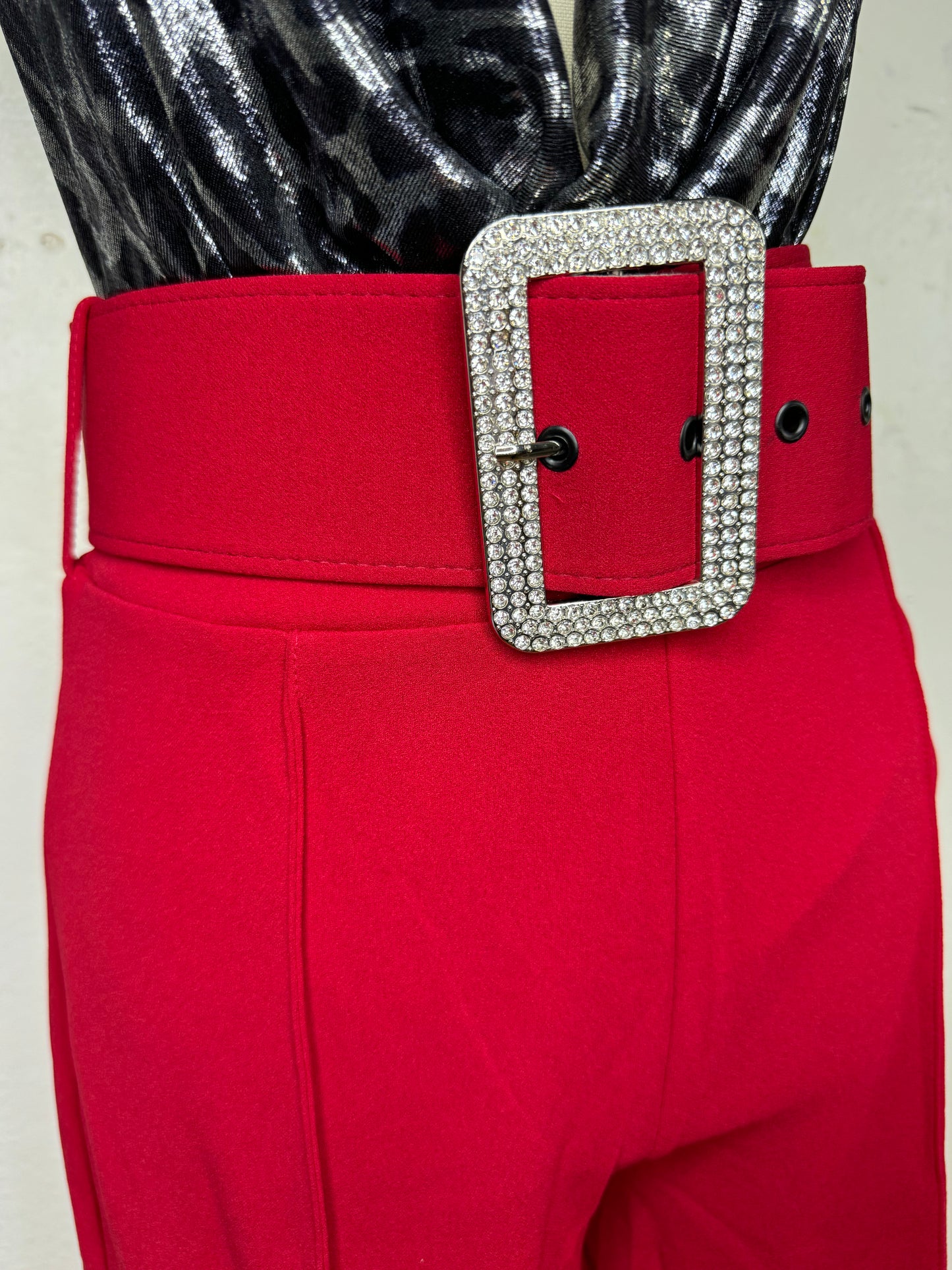 Elegant Bottom with Belt (Red)