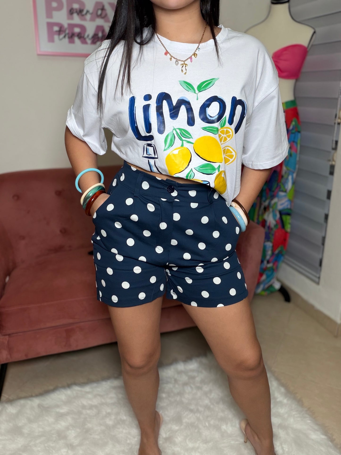 Blue Polka Short